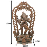 Handmade Panchaloha Nritya Ganapati Idol, Dancing Ganesha Bronze Statue, Nartana Vinayaka Tandava Pillaiyar for Home Temple & Vastu Decor,Brown, 13 Inch, 1 Piece