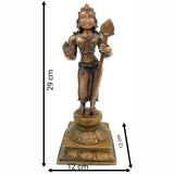 Bronze Murugan Idol, Kartik Ji Ki Murti, Lord Karthikeyan Statue, Swaminatha Silai, Kumaraswamy Sculpture, Handmade Panchaloha Figurine, Brown, 11.5 Inch, 1 Piece