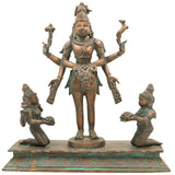 Handmade Bronze Shiva Lakshmi Kubera Idol | Panchaloha Murti for Wealth, Prosperity & Spiritual Balance,Brown, 10.5 Inch, 1 Piece