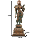 Handcrafted Bronze Apsara Idol | Devangana, Urvashi, Rambha, Menaka, Tilottama Panchaloha Chola Art Sculpture,Brown, 18.5 Inch, 1 Piece