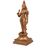Handcrafted Panchaloha Parvati Idol in Bronze – Devi Gauri Uma Lalita Durga Statue | South Indian Chola Art Sculpture for Home Temple & Vastu,Brown, 15 Inch, 1 Piece