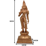 Handcrafted Panchaloha Parvati Idol in Bronze – Devi Gauri Uma Lalita Durga Statue | South Indian Chola Art Sculpture for Home Temple & Vastu,Brown, 15 Inch, 1 Piece