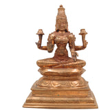Handcrafted Bronze Mahalakshmi Idol in Panchaloha, South Indian Kanchu Lakshmi, Gajalakshmi, Varalakshmi Murti for Pooja & Home Temple Decor,Gold, 9 Inch, 1 Piece