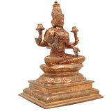 Handcrafted Bronze Mahalakshmi Idol in Panchaloha, South Indian Kanchu Lakshmi, Gajalakshmi, Varalakshmi Murti for Pooja & Home Temple Decor,Gold, 9 Inch, 1 Piece