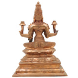 Handcrafted Bronze Mahalakshmi Idol in Panchaloha, South Indian Kanchu Lakshmi, Gajalakshmi, Varalakshmi Murti for Pooja & Home Temple Decor,Gold, 9 Inch, 1 Piece