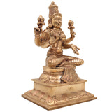 Handcrafted Panchaloha Mahalakshmi Idol | Pure Bronze Kamala Devi Murti | South Indian Chola Art Sri Lakshmi Statue for Home, Temple & Diwali Puja,Gold, 8 Inch, 1 Piece