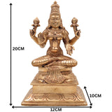 Handcrafted Panchaloha Mahalakshmi Idol | Pure Bronze Kamala Devi Murti | South Indian Chola Art Sri Lakshmi Statue for Home, Temple & Diwali Puja,Gold, 8 Inch, 1 Piece