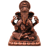 Copper Ganesha Idol, Ganesh Ji Murti, Ganapati Statue, Gold, 2 Inch, 1 Piece