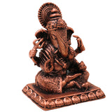Copper Ganesha Idol, Ganesh Ji Murti, Ganapati Statue, Gold, 2 Inch, 1 Piece