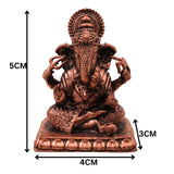 Copper Ganesha Idol, Ganesh Ji Murti, Ganapati Statue, Gold, 2 Inch, 1 Piece