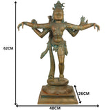 Lord Nataraja Bronze Idol | Handmade Panchaloha Chola Nataraja Statue | Cosmic Dancing Shiva Sculpture, Ananda Tandava, Tandav Shiva, Adalvallan, Natya Shiva Murti for Home & Temple Decor,Gold, 25 Inch, 1 Piece