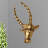 Brass Bull Head Wall Hanging – Nandi Ox Face Sculpture for Home, Temple & Pooja Room Decor