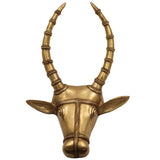 Brass Bull Head Wall Hanging – Nandi Ox Face Sculpture for Home, Temple & Pooja Room Decor, Gold, 14 Inch, 1 Piece