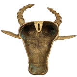 Brass Bull Head Wall Hanging – Nandi Ox Face Sculpture for Home, Temple & Pooja Room Decor, Gold, 14 Inch, 1 Piece