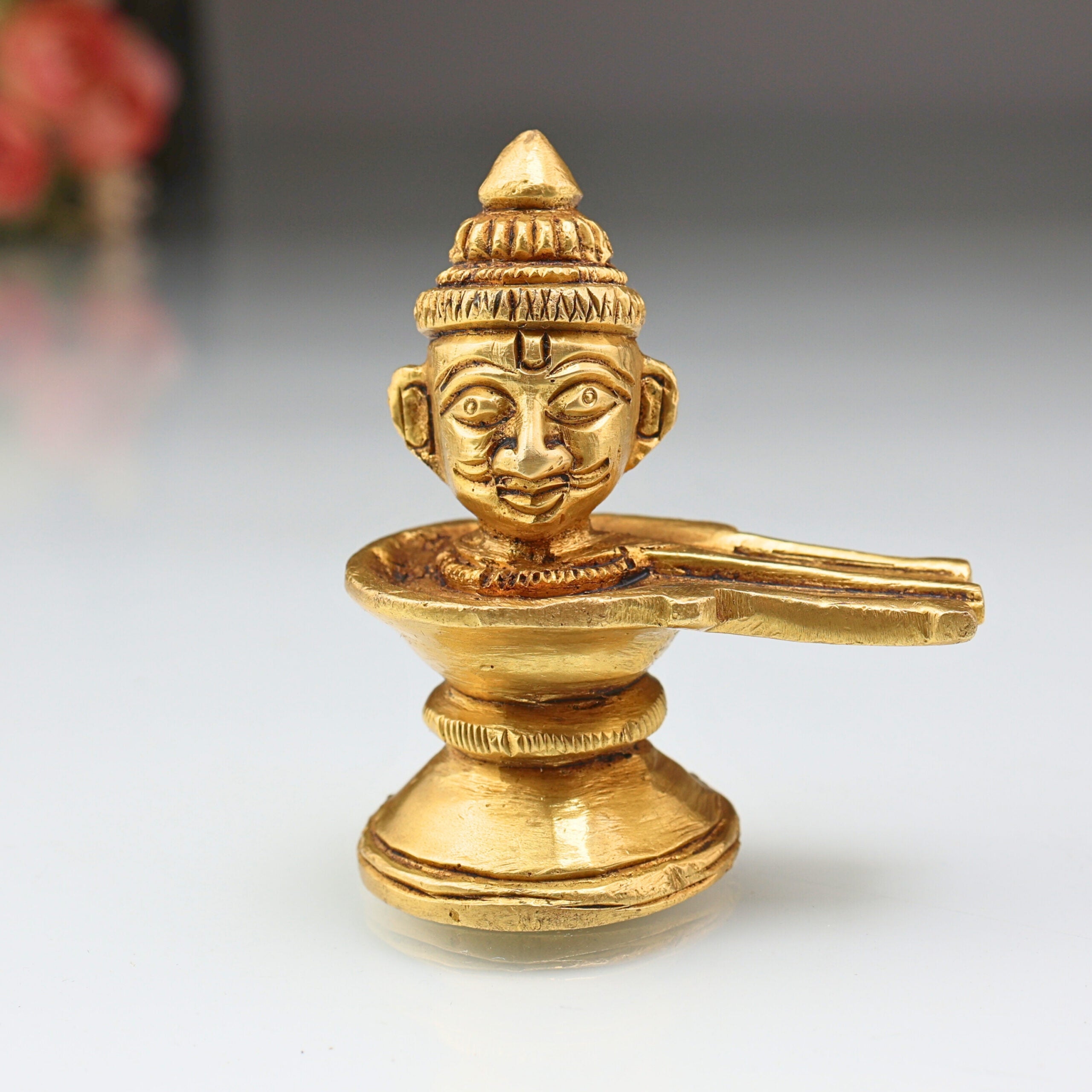 Handcrafted Brass Shiva Lingam with Face