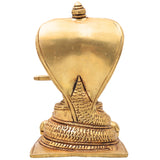 Handcrafted Brass Shiva Lingam with Naga & Nandi, Shivling Shivalingam Jyotirlinga Banalinga Idol for Home Temple Puja & Spiritual Decor,Gold, 5 Inch, 1 Piece