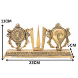 Handcrafted Brass Balaji Shanka Chakra Namam Set, Tirupati Venkateswara Srinivasa Govinda Vishnu Symbol,Gold, 4.5 Inch, 1 Piece