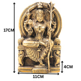 Brass Rajarajeshwari Idol, Sri Lalita Tripurasundari Amman Murti, Shodashi Kamakshi Devi Statue, Handmade Peetal Goddess Sculpture,Gold, 7 Inch, 1 Piece