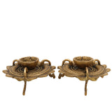Brass Deepam , Kuthu Vilakku Nilavilakku Agal Vilakku Panchadeepam Temple Oil Lamp Pital Diya Traditional Puja Samai Lamp, Set Of 2,Gold, 3 Inch, 1 Piece
