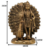 Handcrafted Brass Murugan with Peacock Idol – Lord Kartikeya Skanda Subramanya Shanmukha Kumara Swamy Vel Murugan Pittal Statue for Pooja, Temple & Home Decor,Gold, 9 Inch, 1 Piece