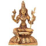 Brass Rajarajeshwari Idol, Sri Lalita Tripurasundari Amman Murti, Kamakshi Shodashi Devi Statue for Puja & Home Decor,Gold, 5.5 Inch, 1 Piece