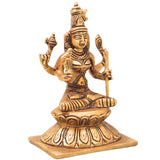 Brass Kamakshi Idol Kanchi Kamakshi Amman Statue, Lalitha Tripura Sundari Rajarajeshwari Pital Moorti,Gold, 6 Inch, 1 Piece