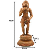 Handmade Panchaloha Hanuman Idol – South Indian Pandya Style Bronze Anjaneya Murti | Bajrang Bali Veer Maruti Statue for Pooja & Temple, Brown, 19.5 Inch, 1 Piece