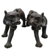 Brass Handcrafted Tiger Idol | Sher Vyaghra Puli Peetal Sculpture for Home, Temple & Decor,Brown, 6.5 Inch, 1 Piece