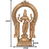 Handcrafted Bronze Bhuvaneshwari Idol | Panchaloha Adi Shakti Murti of Rajarajeshwari, Tripura Sundari, Lalita Devi | South Indian Chola Art Sculpture,Gold, 17.5 Inch, 1 Piece