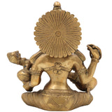 Brass Saraswati Idol, Peetal Vagdevi Sharada Devi Murti, Handmade Bharati Vani Statue for Pooja, Home & Temple Decor,Gold, 8.5 Inch, 1 Piece