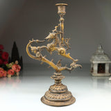 Brass Yali Candle Holder Stand