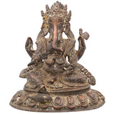Handcrafted Brass Ganesha Idol | Ganpati Vinayaka Pital Murti for Pooja Room, Home Temple & Decor | Vighnaharta Pillaiyar Ganapati Statue by Bhunes,Brown, 9 Inch, 1 Piece
