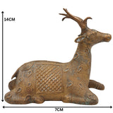 Brass Dogra Deer Idol | Dhokra Tribal Deer Sculpture | Handmade Brass Deer Figurine | Dogra Brass Showpiece | Brass Deer Home Decor,Brown, 5.5 Inch, 1 Piece