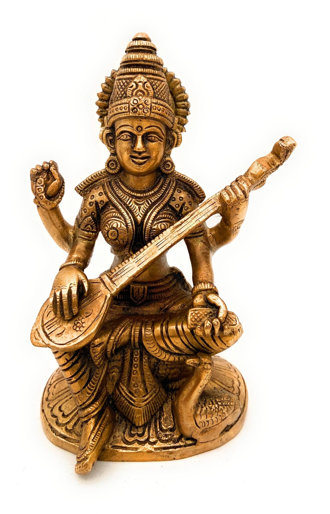 Brass Saraswati Idol