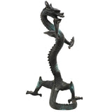 Brass Dragon Idol – Naga, Sarpa, Naag, Shesha, Vasuki, Airavata Mythical Serpent Figurine for Home & Temple Decor,Brown, 9.5 Inch, 1 Piece