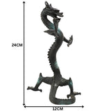 Brass Dragon Idol – Naga, Sarpa, Naag, Shesha, Vasuki, Airavata Mythical Serpent Figurine for Home & Temple Decor,Brown, 9.5 Inch, 1 Piece