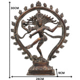 Brass Nataraja Idol, Lord of Cosmic Dance, Adalvallan, Koothan, Natesa, Ananda Tandava Shiva Murti, Handcrafted for Home, Temple, Puja & Gifting,Brown, 12 Inch, 1 Piece