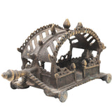 Brass Antique Doli Pallaki Palanquin for Deity Idol Pooja, Temple Decor, Gifting, Handcrafted Traditional Chola Art, Brown, 5 Inch, 1 Piece