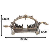 Brass Antique Doli Pallaki Palanquin for Deity Idol Pooja, Temple Decor, Gifting, Handcrafted Traditional Chola Art, Brown, 5 Inch, 1 Piece