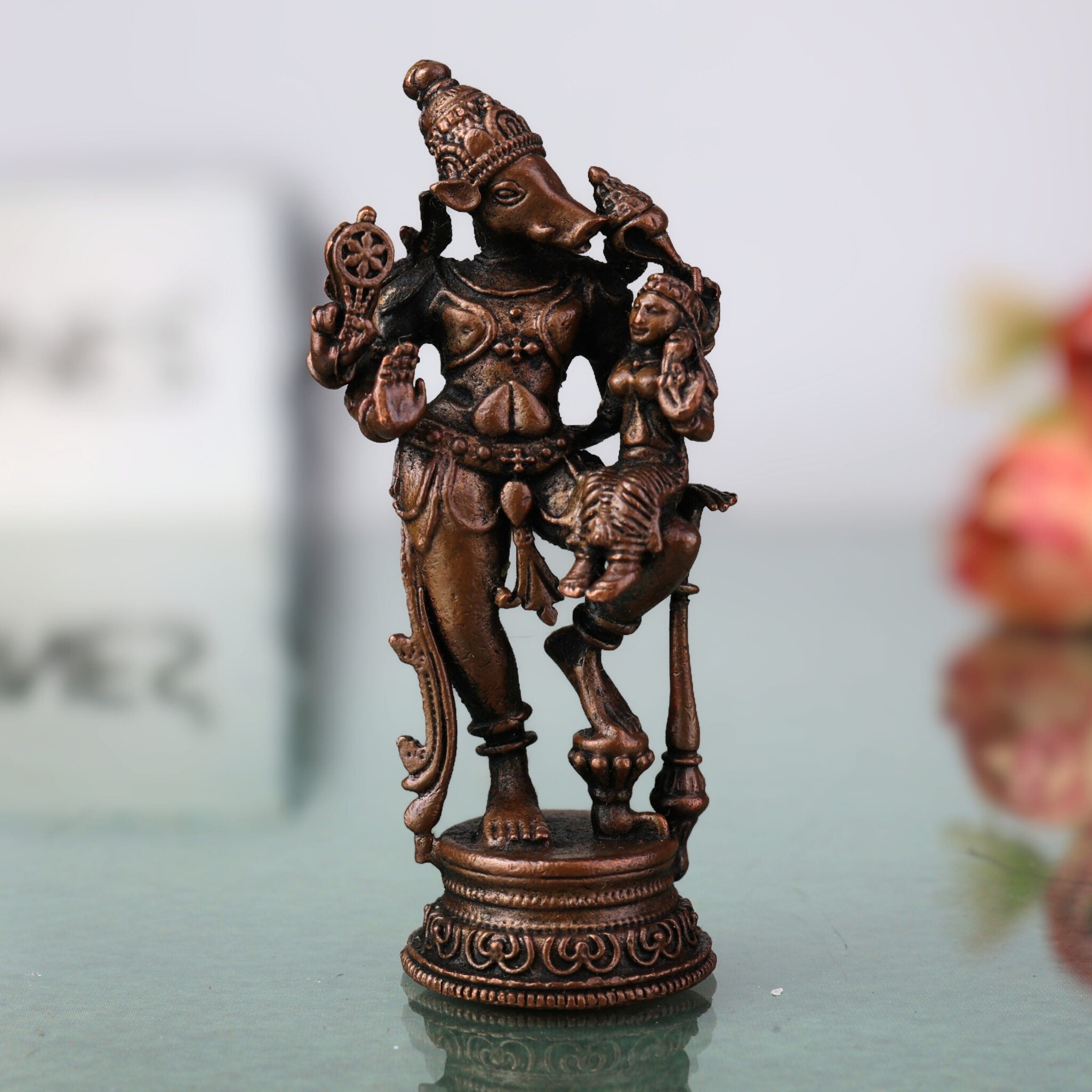 Copper Varaha Lakshmi Idol