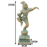 Exquisite Bronze Lord Krishna Idol, Handcrafted Panchaloha Gopal Statue, Makhan Chor Bal Gopal Murti for Temple & Home Decor,Brown, 7 Inch, 1 Piece
