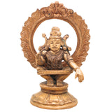 Handcrafted Panchaloha Swami Ayyappa Idol | Bronze Manikanta Sastha Dharma Shastha Murti for Pooja, Temple & Gift,Brown, 4.5 Inch, 1 Piece