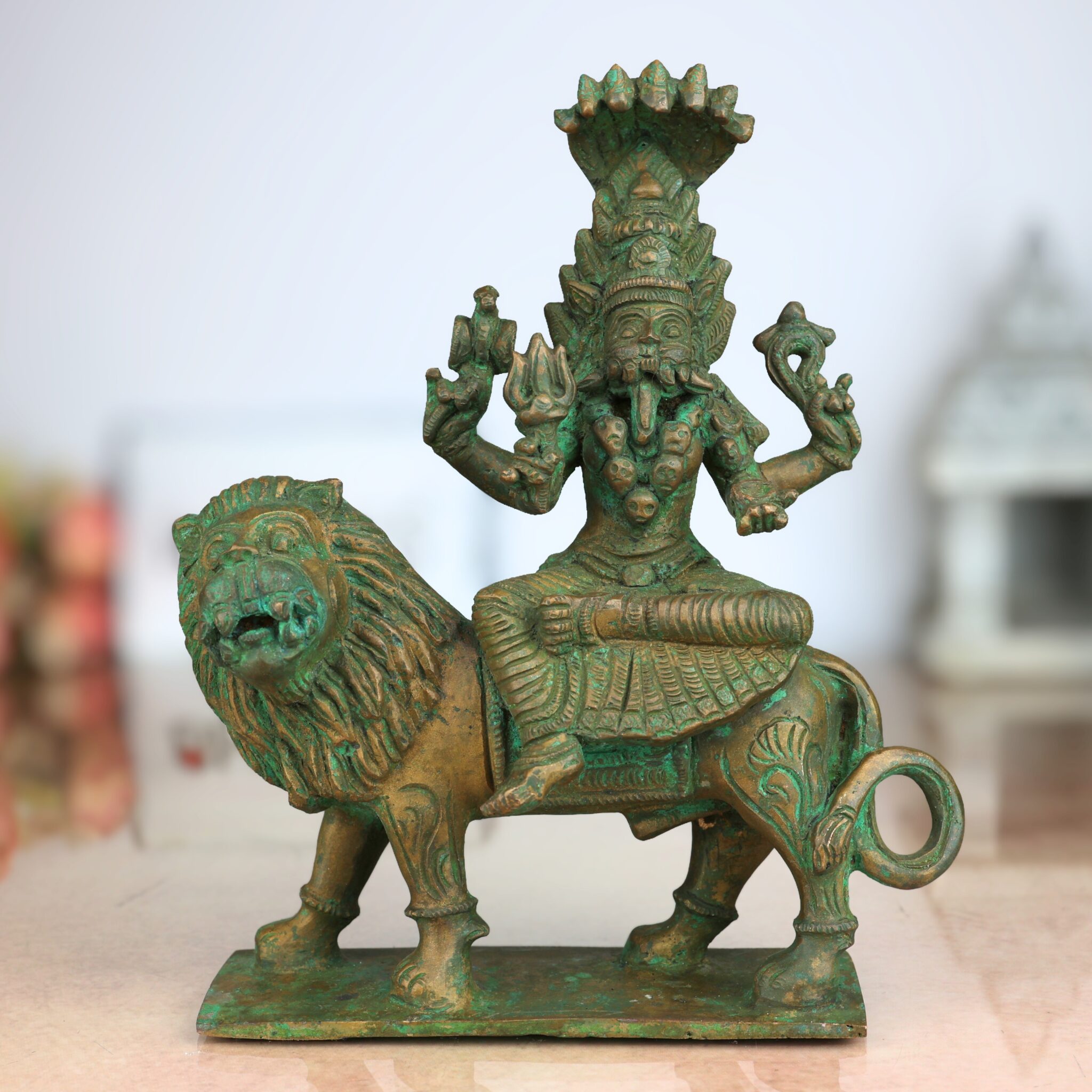 Handcrafted Bronze Pratyangira Devi Idol