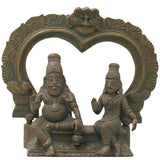 Handcrafted Panchaloha Agastya Rishi and Lopamudra Bronze Idol – Maharishi Agastya & Lopamudra Murti for Pooja, Temple, and Home Decor,Brown, 7 Inch, 1 Piece