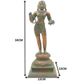 Handcrafted Panchaloha Bronze Murugan Idol – Swaminatha, Subramanya, Shanmukha, Skanda, Kartikeya Statue for Temple & Home Decor,Brown, 13.5 Inch, 1 Piece