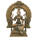 Handcrafted Bronze Varahi Devi Idol | Panchaloha Varahi Sculpture for Home Temple, South India Chola Art, Ashtadhatu & Brass Varahi Amman Statue,Brown, 13.5 Inch, 1 Piece