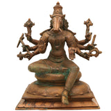 Handcrafted Bronze Varahi Devi Idol | Panchaloha Varahi Amman Statue | South India Art, Spiritual Hindu Goddess Sculpture,Brown, 11 Inch, 1 Piece