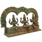 Handcrafted Panchaloha Bronze Lakshmi Mahalakshmi Parvati Gauri Saraswati Sharada Idol Set with Prabhavali – Traditional South Indian Chola Art Sculpture,Brown, 7.5 Inch, 1 Piece