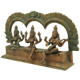 Handcrafted Panchaloha Bronze Lakshmi Mahalakshmi Parvati Gauri Saraswati Sharada Idol Set with Prabhavali – Traditional South Indian Chola Art Sculpture,Brown, 7.5 Inch, 1 Piece