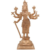 Handcrafted Bronze Varahi Devi Idol | Panchaloha Varahi Amman Statue | South Indian Temple & Home Decor,Brown, 11 Inch, 1 Piece
